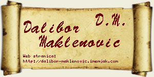 Dalibor Maklenović vizit kartica